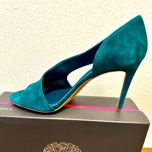 Vince Camaro Alinton Half d’Orsay Sandal in Mythic Teal